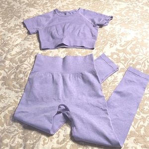 Lilac workout top and pants
